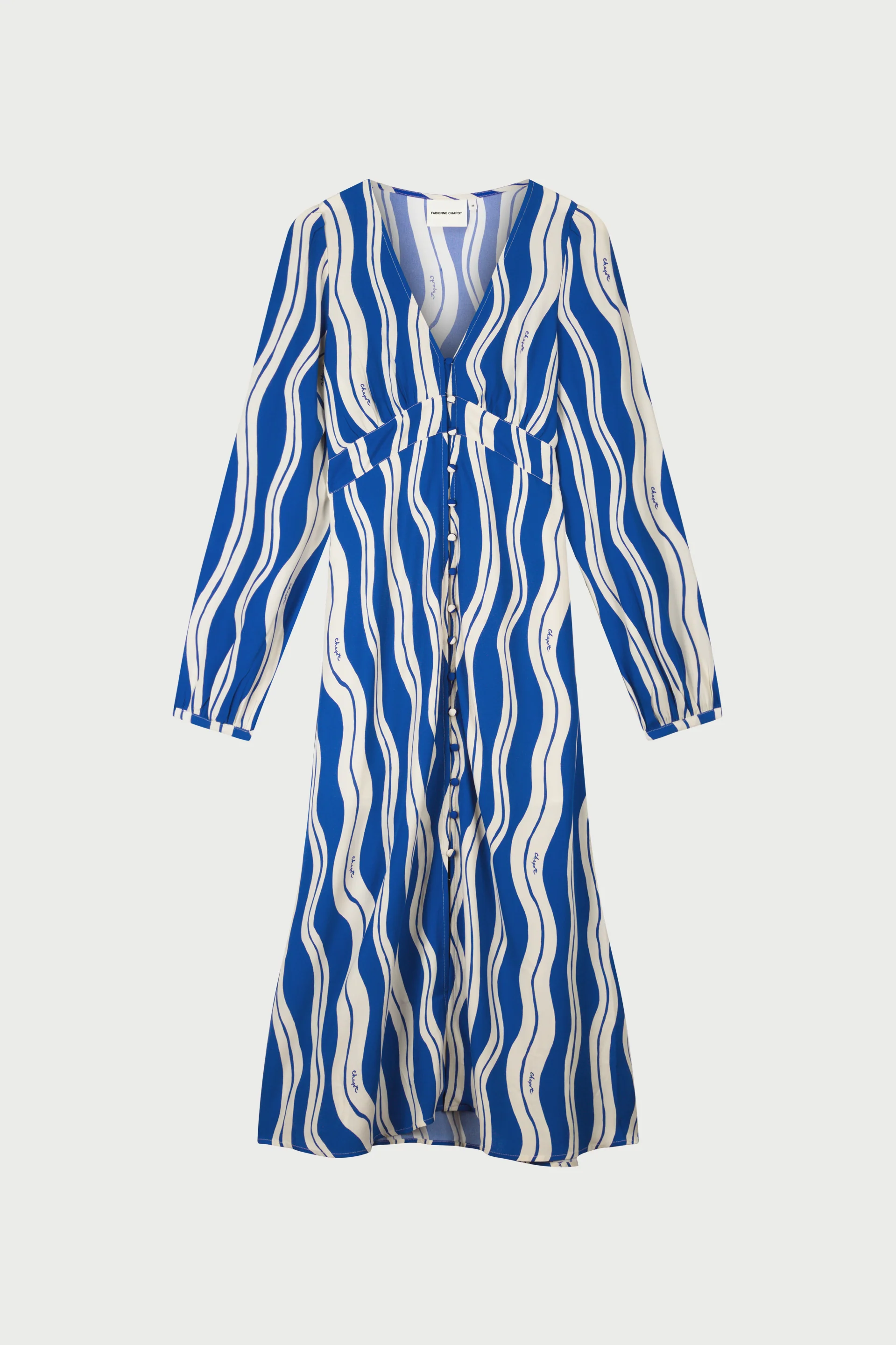 Ana Dress | Cosy White/Cobalt - Image 4