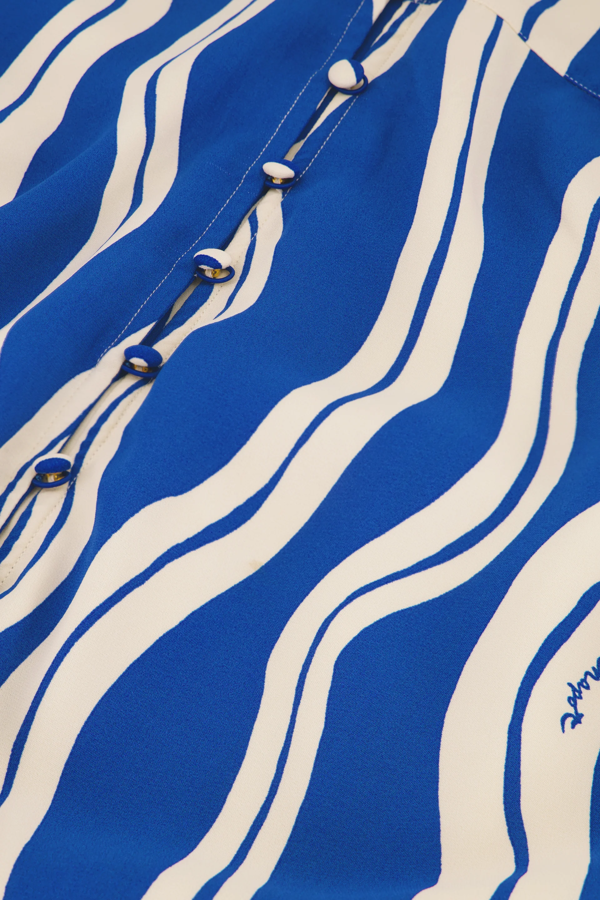 Ana Dress | Cosy White/Cobalt - Image 5