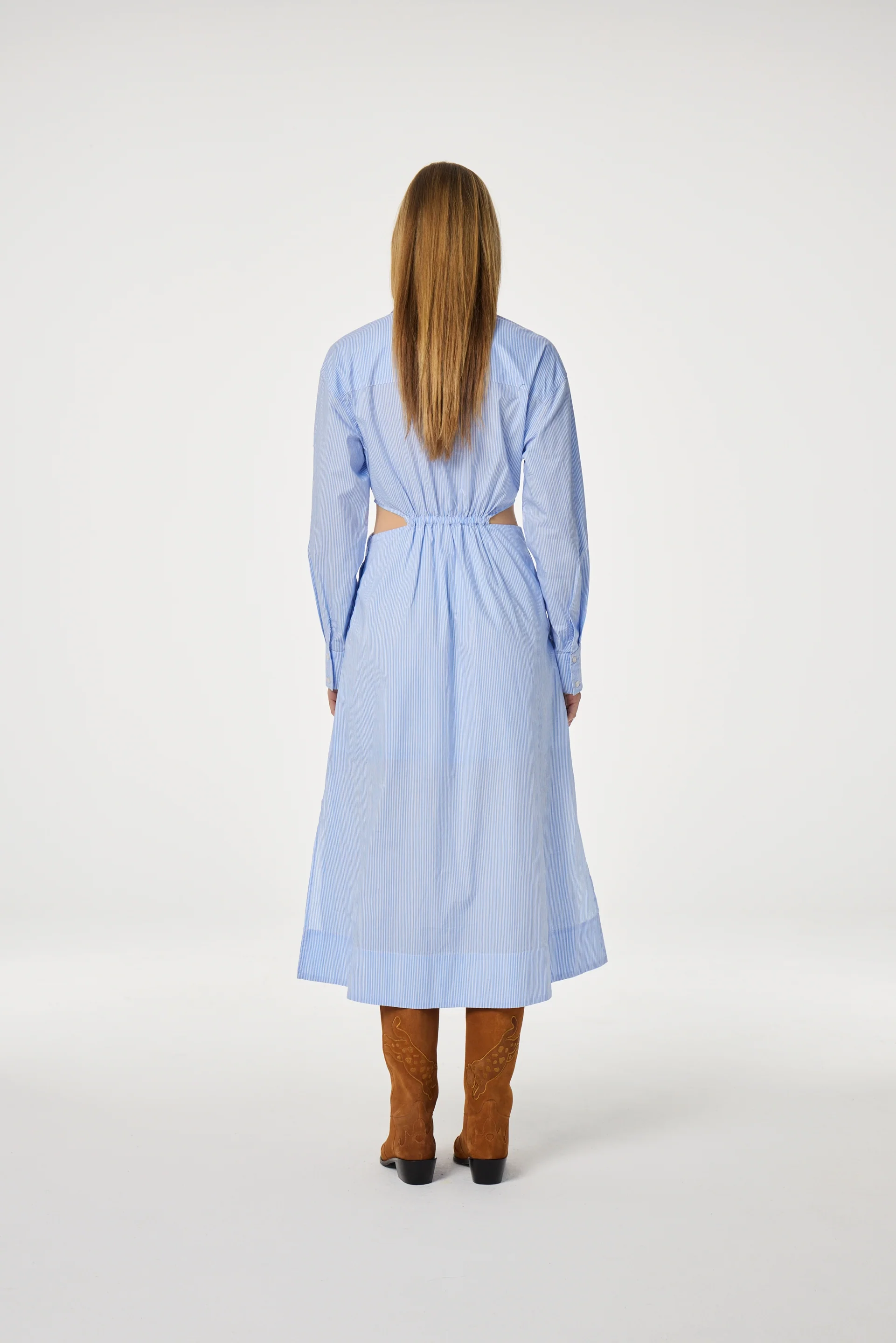 Camila Dress | Warm White/Pool Blue - Image 4