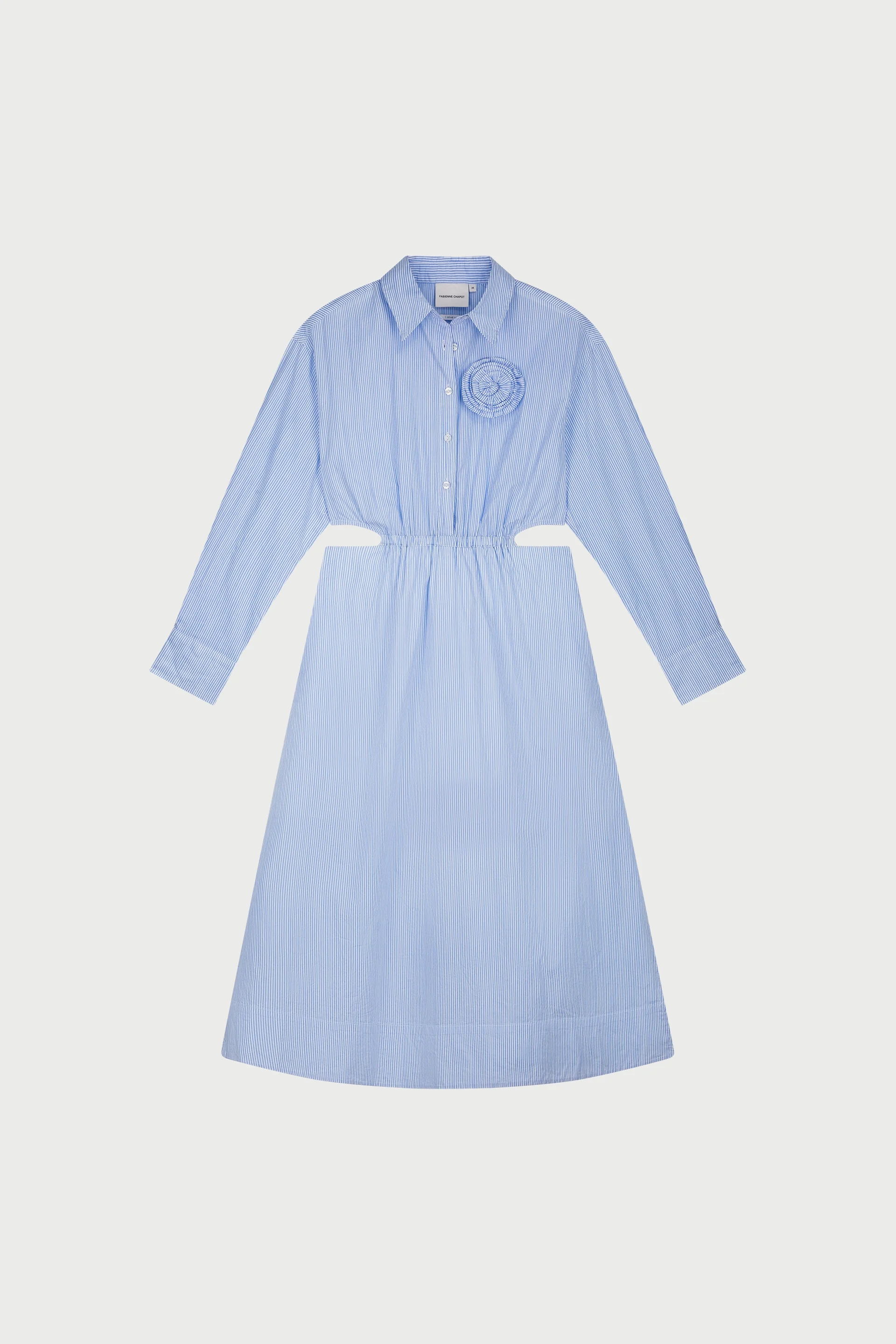 Camila Dress | Warm White/Pool Blue - Image 5