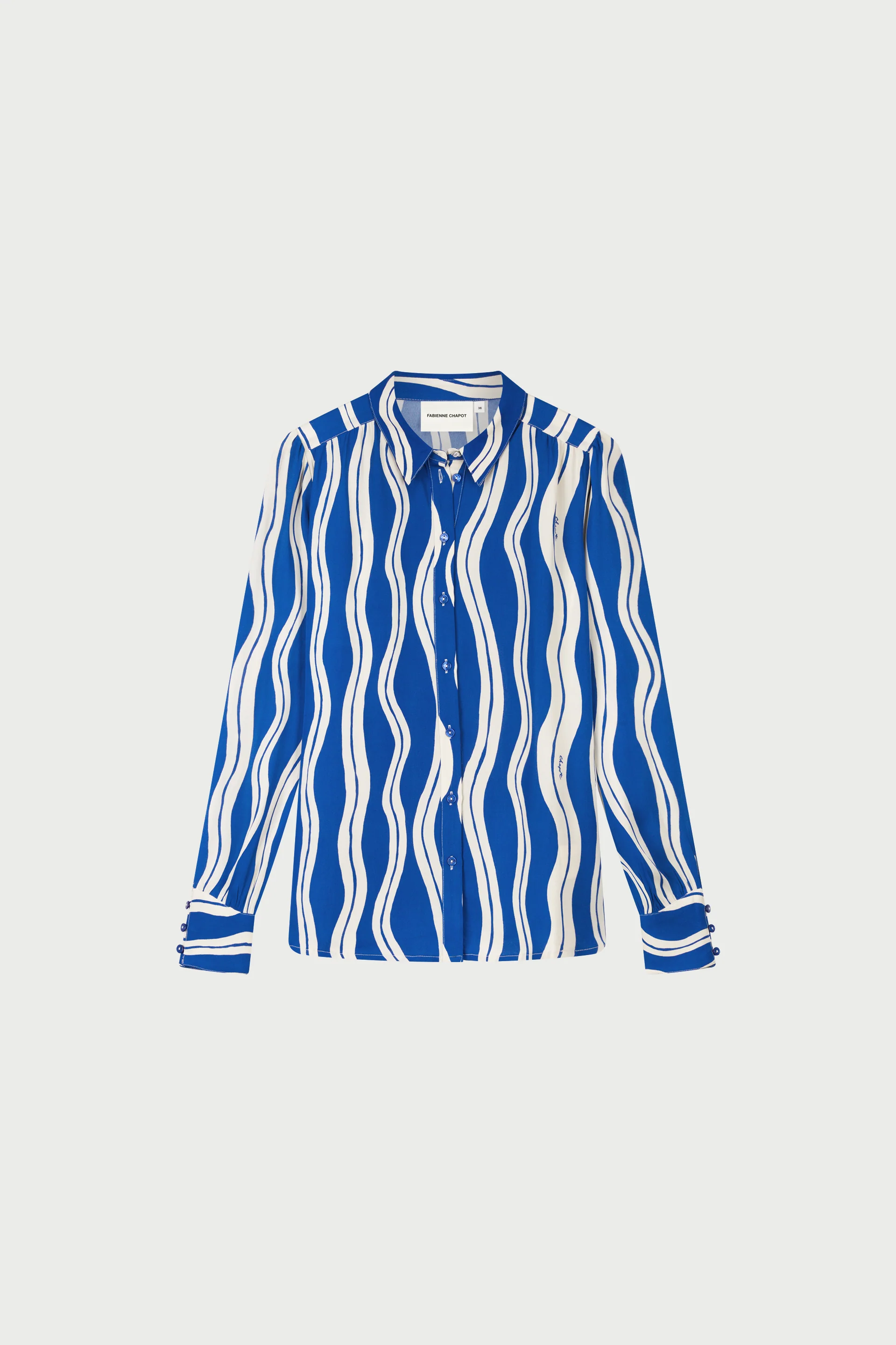 Coco Blouse | Cosy White/Cobalt - Image 4