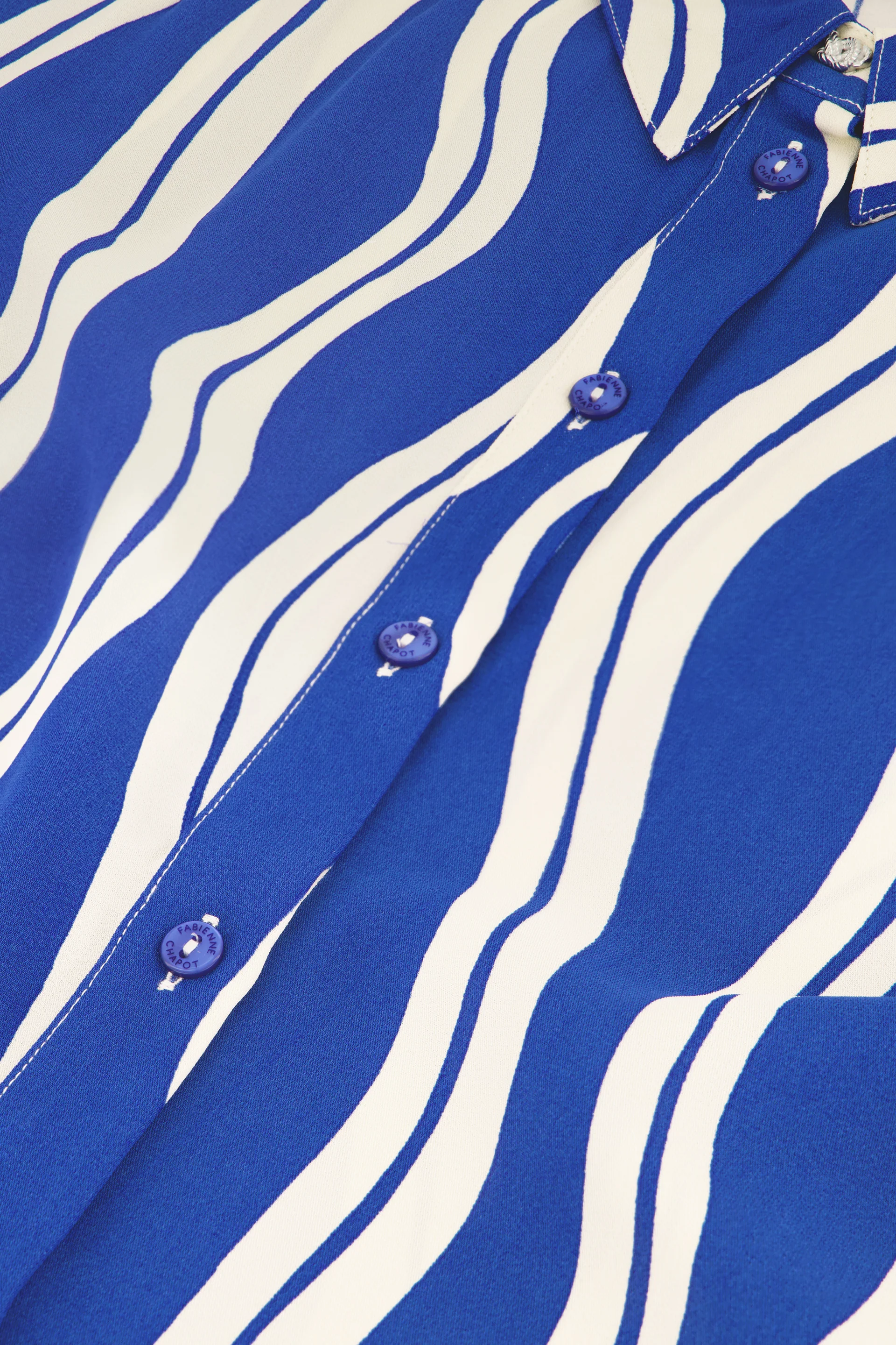 Coco Blouse | Cosy White/Cobalt - Image 5