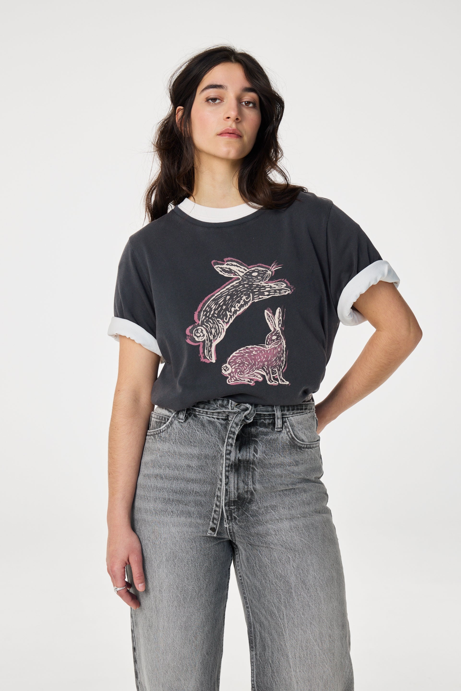 Fay Rabbit T-Shirt | Dark Antracite - Image 3