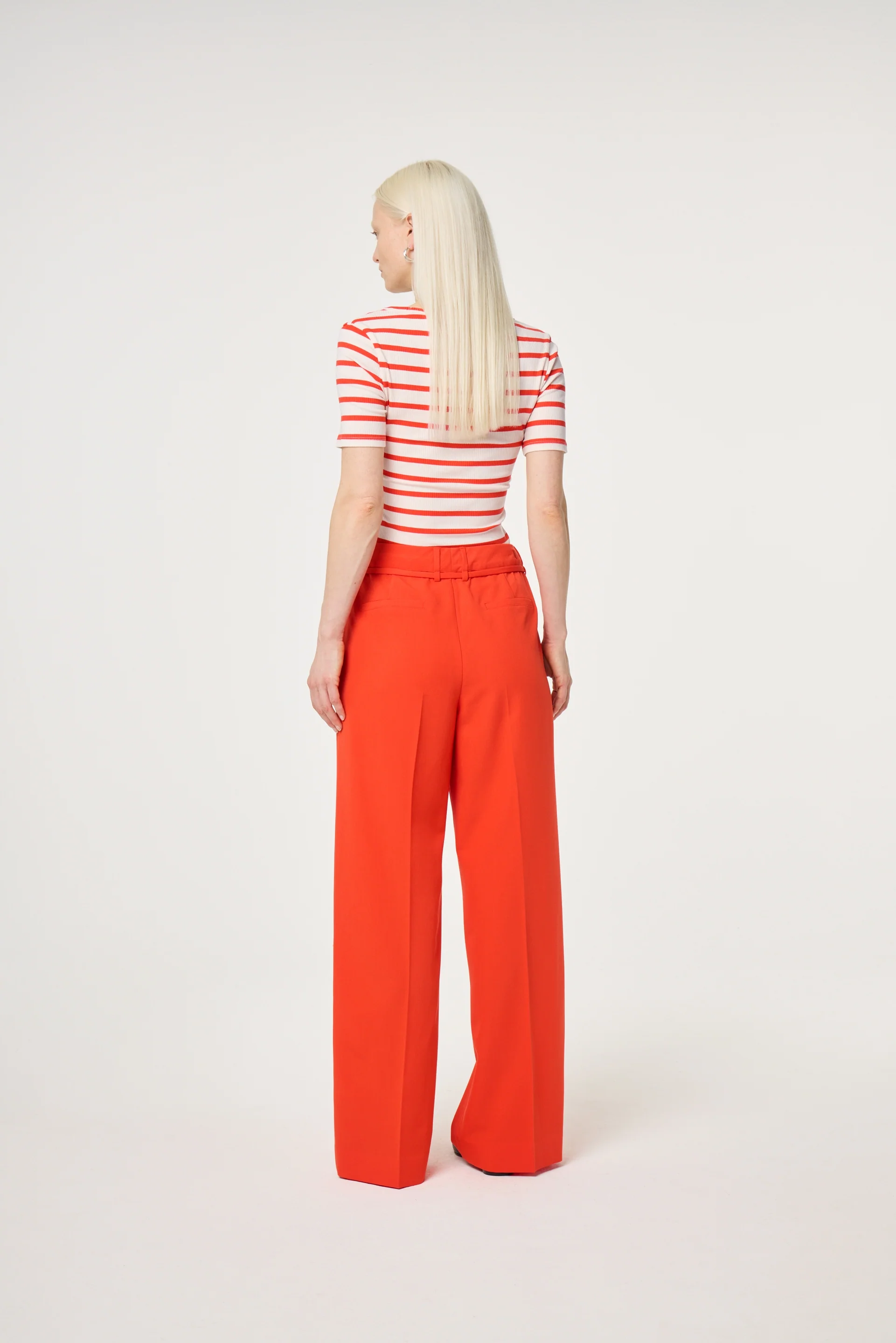 Lena Shortsleeve T-Shirt | Cosy White/Tangerine Tango - Image 3