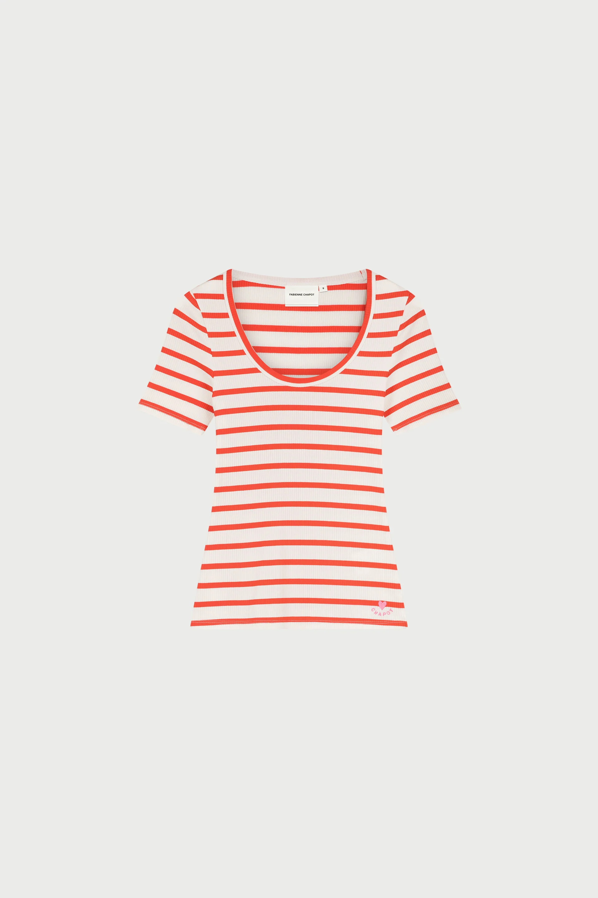 Lena Shortsleeve T-Shirt | Cosy White/Tangerine Tango - Image 6