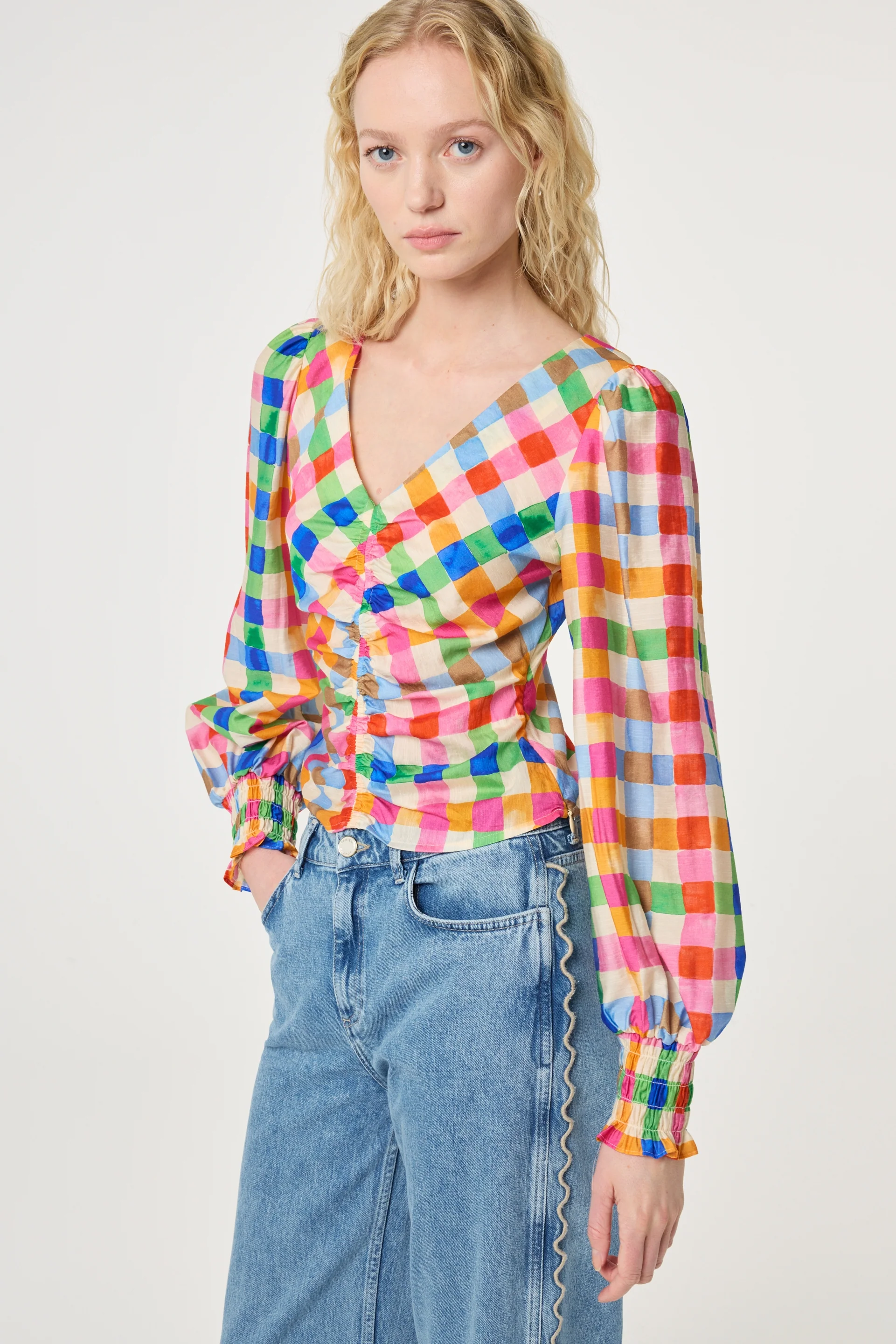 Madeleine Top | Cosy White/Solar Orange - Image 3