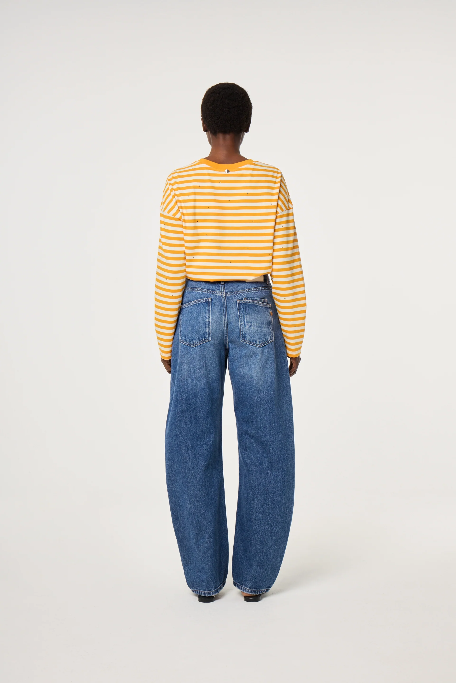 Phileine LS T-shirt | Cosy White/Orange - Image 3