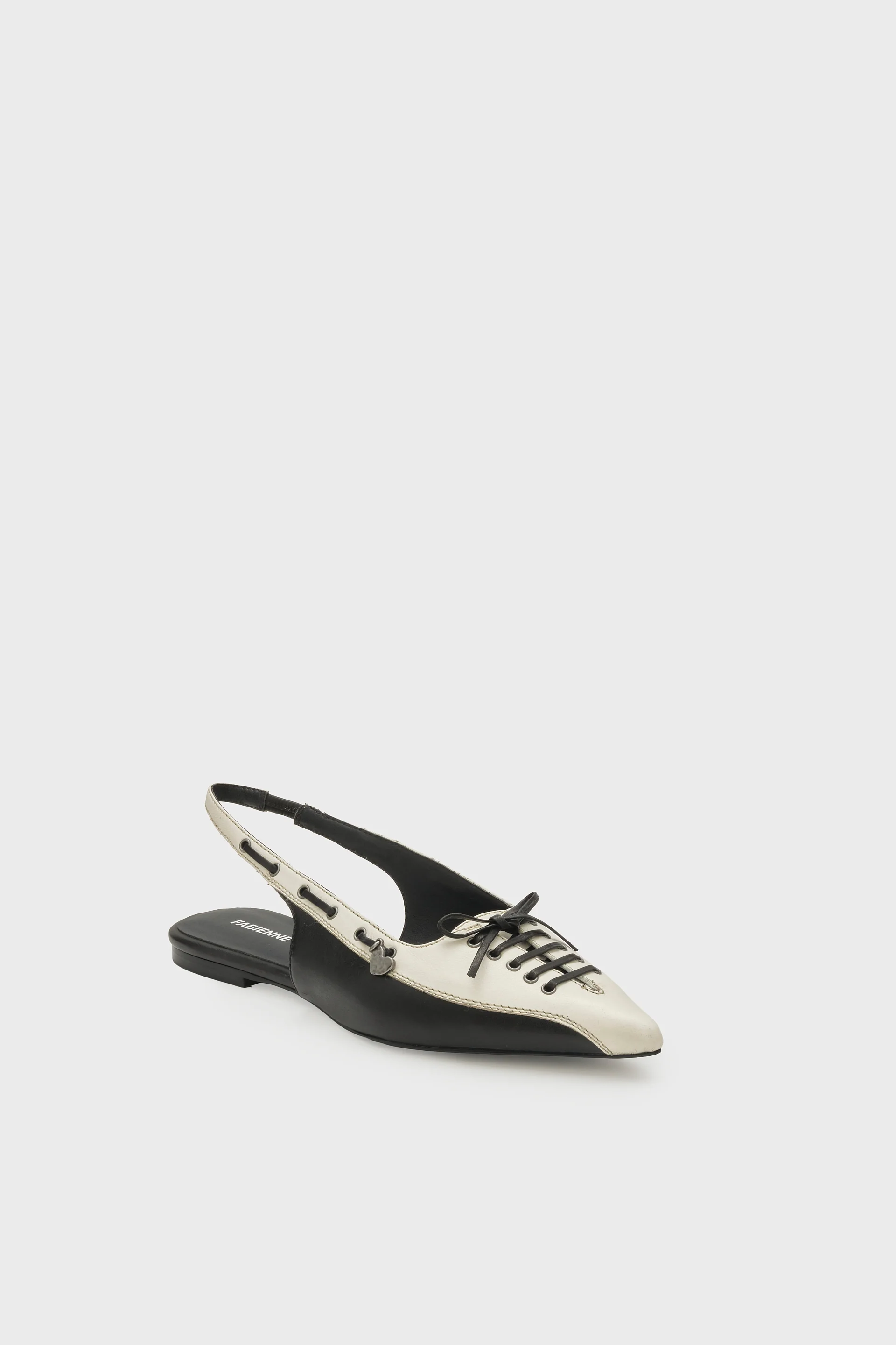Sailor Slingback Flat | Black/Cosy White - Image 3