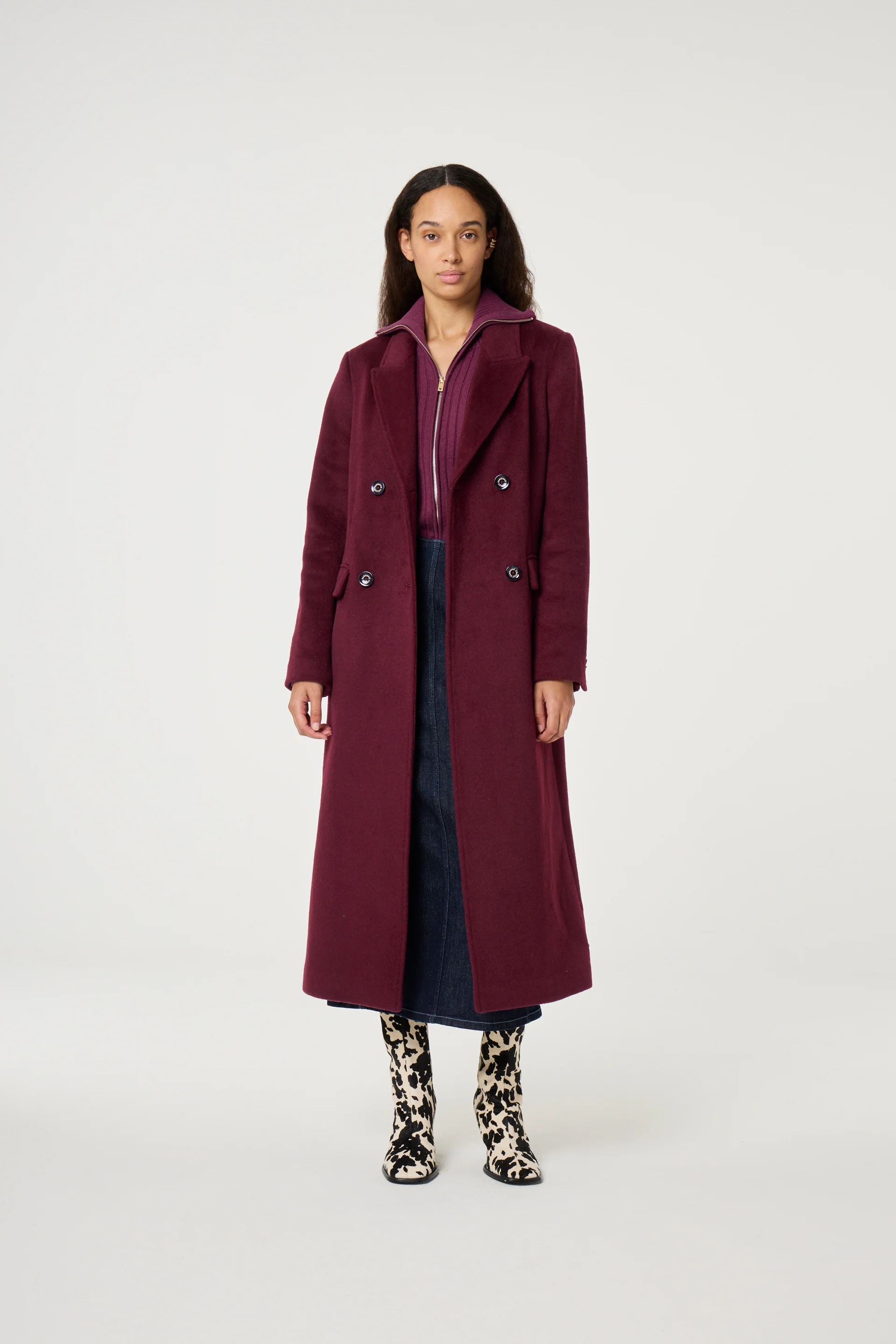 Sophia Coat | Deep Burgundy - Image 4